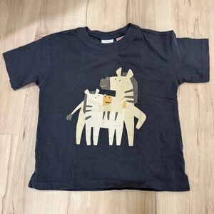 Zara Kids Black Zebra Graphic T-Shirt Size 3-4 years